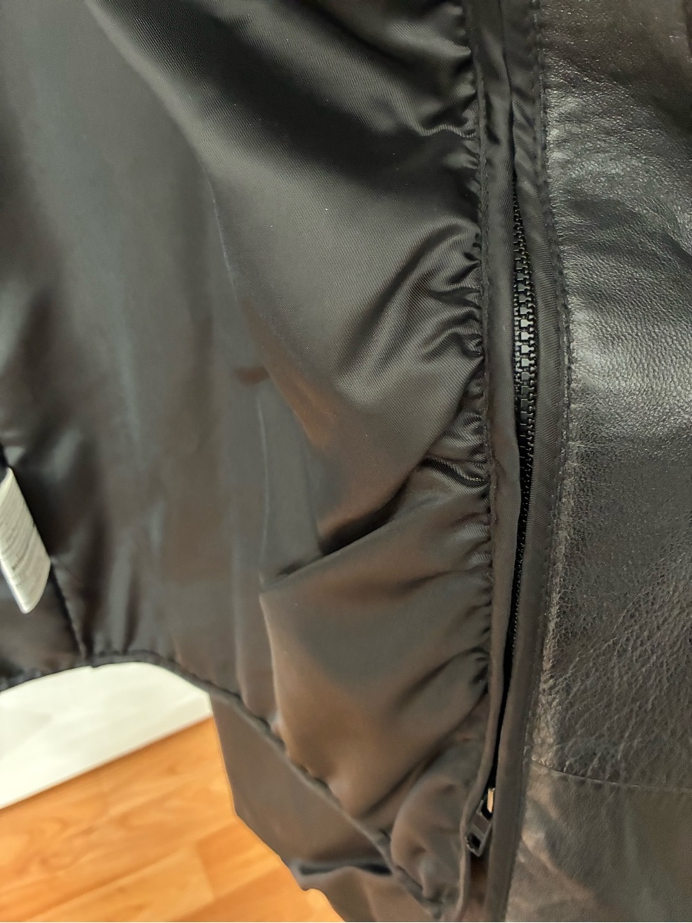 Danier Black Leather Longline Button Coat with removable liner - Picture 9 of 14